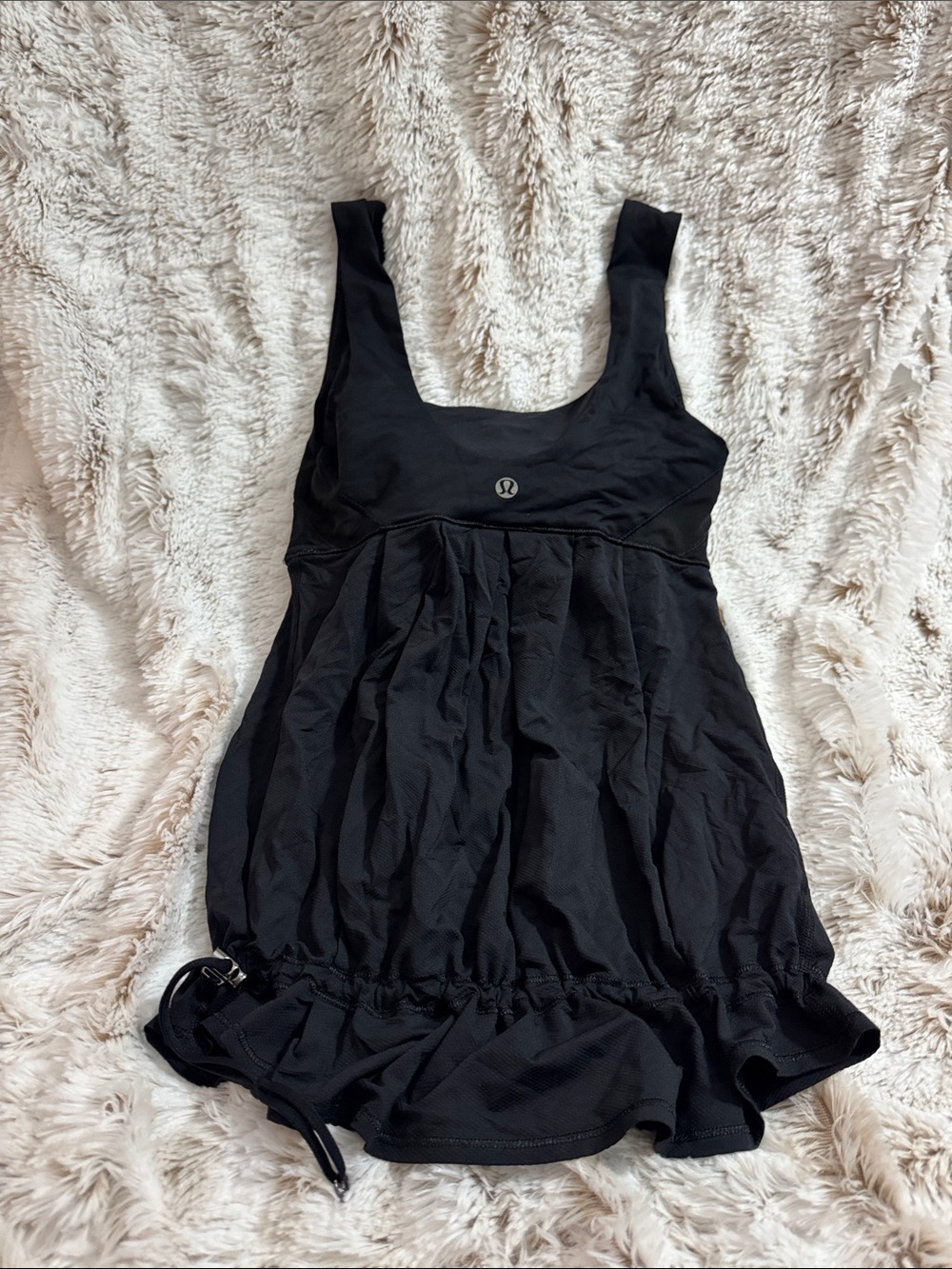 lululemon athletica women’s Black Athletic One-Piece peplum top